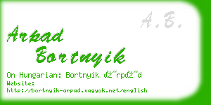 arpad bortnyik business card